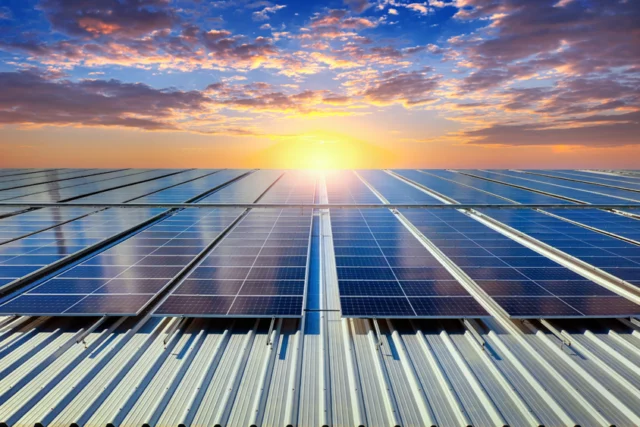 solar panels on roof