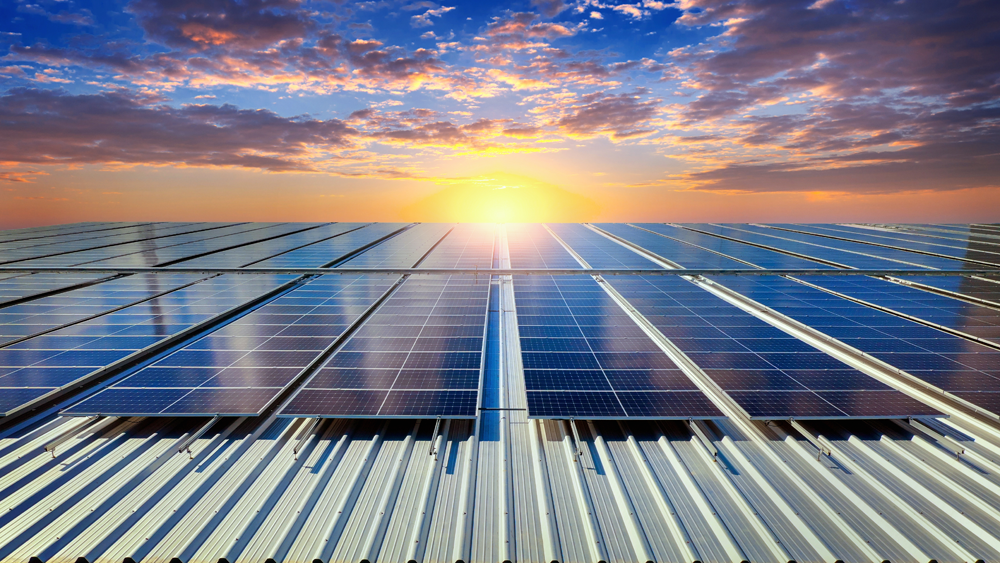 solar panels on roof