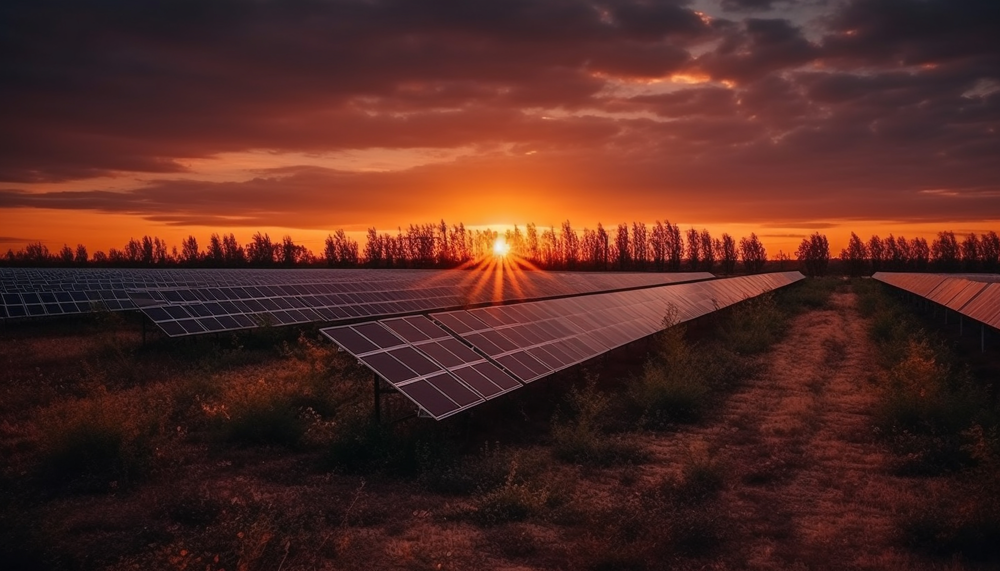Sonne geht unter erneuerbare Energie
