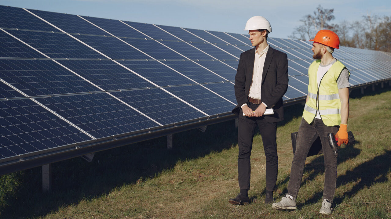 foreman businessman solar energy station